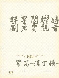 群星闪耀时电视剧免费观看全集封面