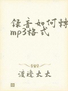 录音如何转换成mp3格式