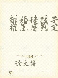 离婚后孩子抚养权怎么判定