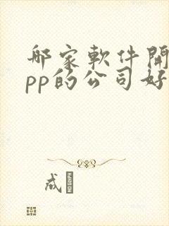 哪家软件开发app的公司好