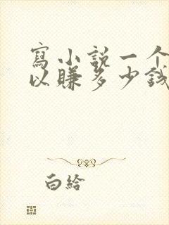 写小说一个月可以赚多少钱