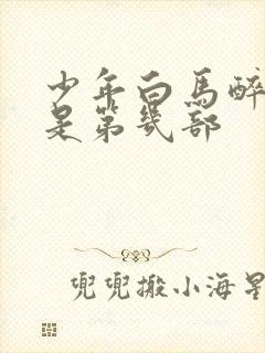 少年白马醉春风是第几部封面