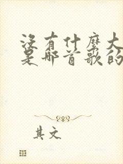 没有什么大不了是哪首歌的歌词封面