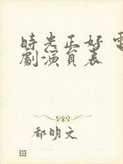 时光正好 电视剧演员表封面