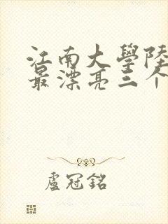 江南大学陆冰嫣最漂亮三个角色