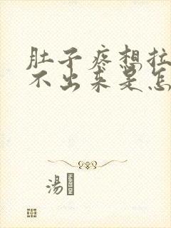 肚子疼想拉屎拉不出来是怎么回事