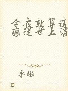 今夜就算这份爱恋从世上消失是be吗