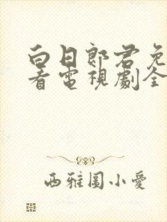 白日郎君免费观看电视剧全集高清封面