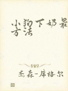 小狗下奶最快的方法
