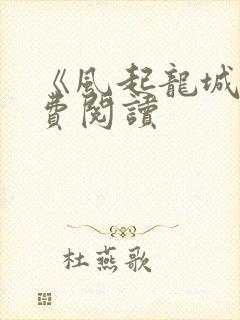 《风起龙城》免费阅读