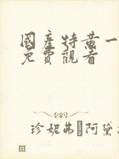 国产特黄一大片免费观看