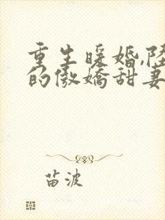 重生暖婚,陆少的傲娇甜妻封面