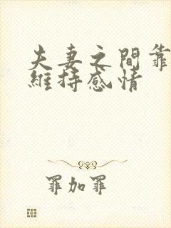 夫妻之间靠什么维持感情