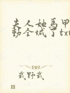 夫人她马甲又轰动全城了txt下载全本免费