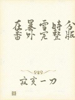 在暴雪时分小说番外完整版