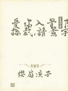 爱你入骨·隐婚总裁,请签字小说