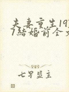 夫妻重生1977结婚前全文txt