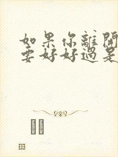 如果你离开我也要好好过是什么歌