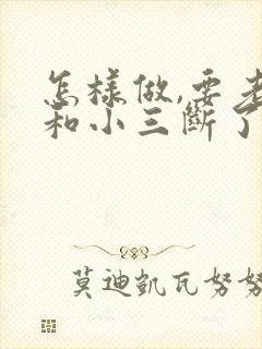 怎样做,要老公和小三断了感情