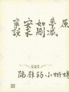 宁安如梦原著小说未删减