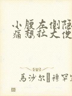 小腹左侧隐隐作痛想拉大便封面