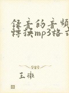 录音的音频怎样转换mp3格式