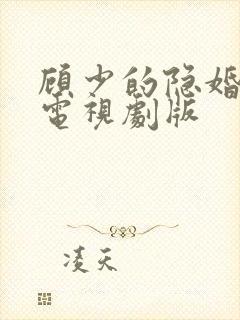 顾少的隐婚罪妻电视剧版封面