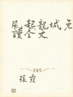 风起龙城免费阅读全文封面