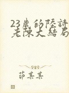 23岁的陆诗琪老陈大结局