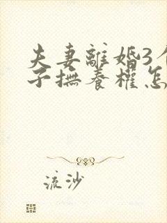 夫妻离婚3个孩子抚养权怎么判定