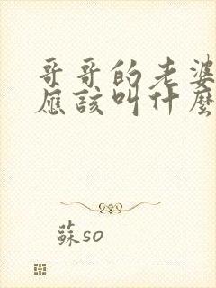 哥哥的老婆弟弟应该叫什么