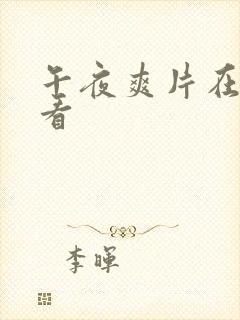 午夜爽片在线观看