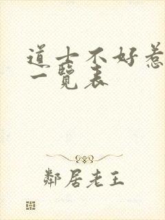 道士不好惹人物一览表封面