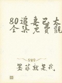 80追妻已太迟全集免费观看电视剧