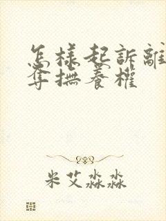 怎样起诉离婚争夺抚养权封面