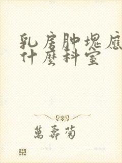 乳房肿块应该挂什么科室封面