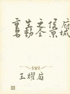 重生之侯府夫人名动全京城版