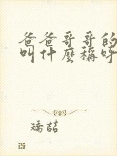 爸爸哥哥的老婆叫什么称呼