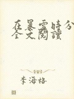 在暴雪时分免费全文阅读封面