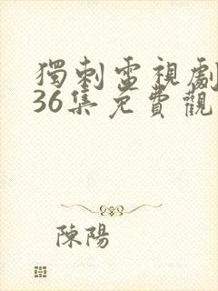 独刺电视剧全集36集免费观看高清封面