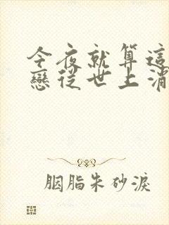 今夜就算这份爱恋从世上消失简介