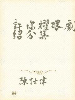 许你耀眼剧情介绍分集