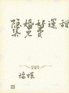 隐婚好运甜妻全集免费封面