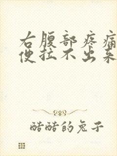 右腹部疼痛想大便拉不出来