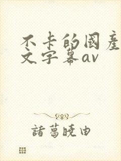 不卡的国产的中文字幕av