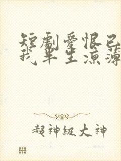 短剧爱恨已逝许我半生凉薄封面