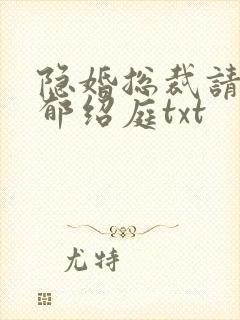 隐婚总裁请签字郁绍庭txt