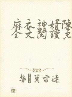 麻衣神婿陈黄皮全文阅读免费阅读