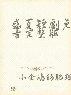 盛夏短剧免费观看完整版封面