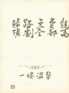 归路免费观看电视剧全部高清